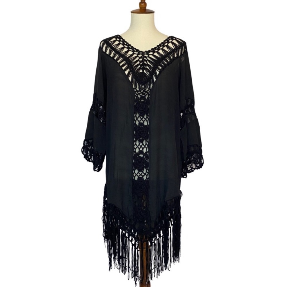 New! Black Crochet Cover Up - Picture 7 of 8